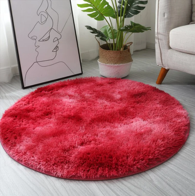 Wholesale Circular Bedroom Carpets Shaggy Sheepskin Faux Fur Carpets