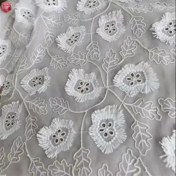 High quality laser chiffon embroidery fabric,  embroidery, water-soluble lace fabric wholesale
