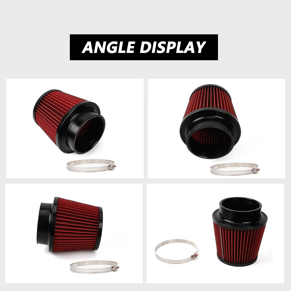Universal 3" 76mm Modification Flow Car Cold Inlet Air Filter Car Modified Air Intake Filter Cleaner Pipe Cone air Filter