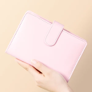 A6 Loose Leaf PU Leather Notebook with Magnetic Button Planner Dairy Hardcover Notebook for Business and School