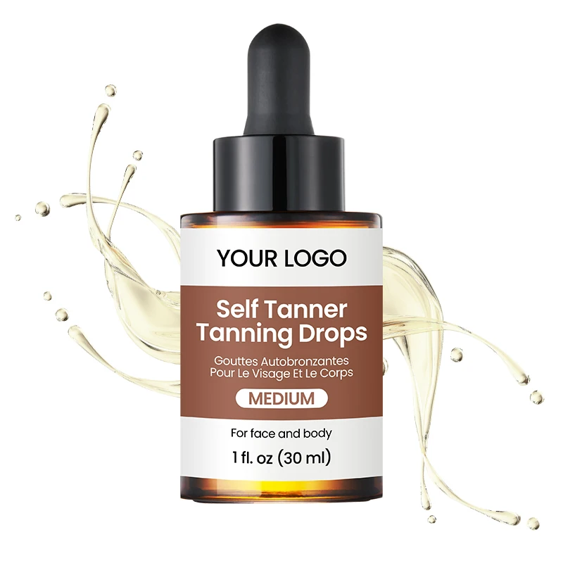 Private Label Hot Sale Selfer Tanner Tanning Drops Natural Beauty Skin Care Customized Tanning Oil(pic1)