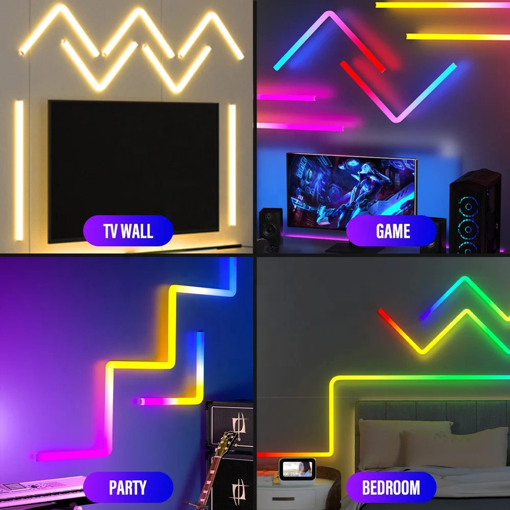 Smart RGBIC LED Light Bar 15W WiFi APP Control with Music Sync for TV Backlight Gaming Room Atmosphere Lighting