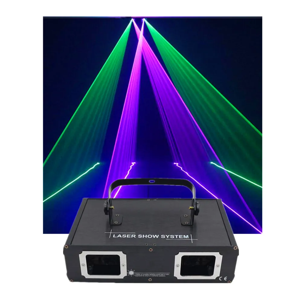 Pro Scanning Effect Laser Projector Double Head Laser Show 2 Eyes/heads/holes/tunnels/lens RGB 3in1 Full Color Laser Light