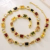 Collana in zirconia color oro