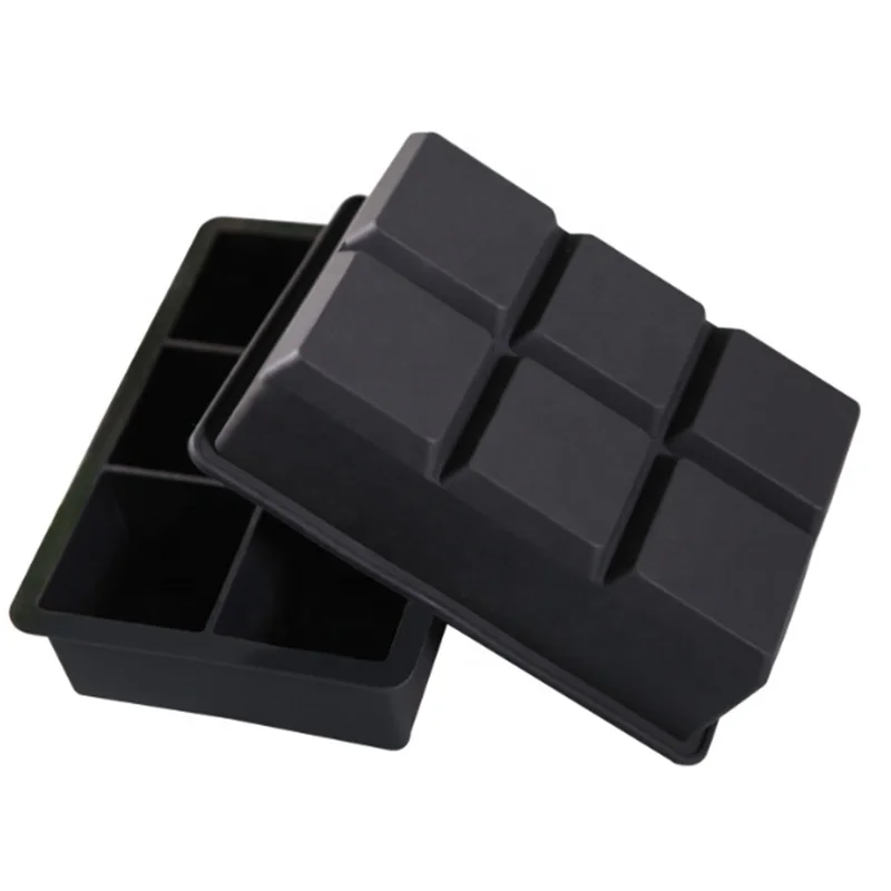 6 Cavities High Quality Large Block Ice Tray Silicone - China Ice