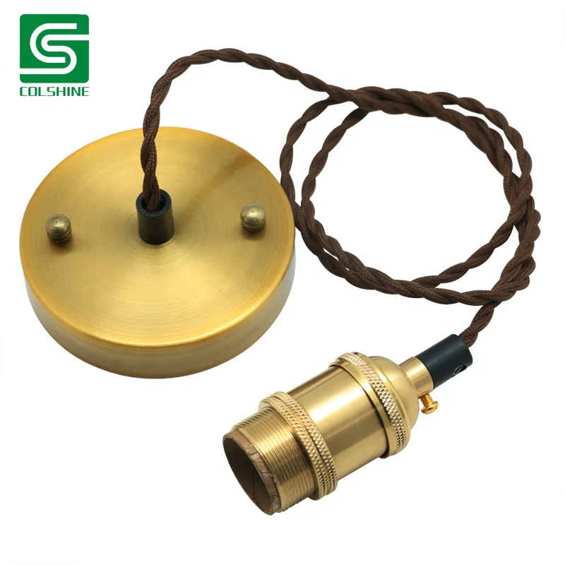 Старинный алюминиевый подвесной светильник, металлический держатель для лампы с винтажным потолочным розовым светом