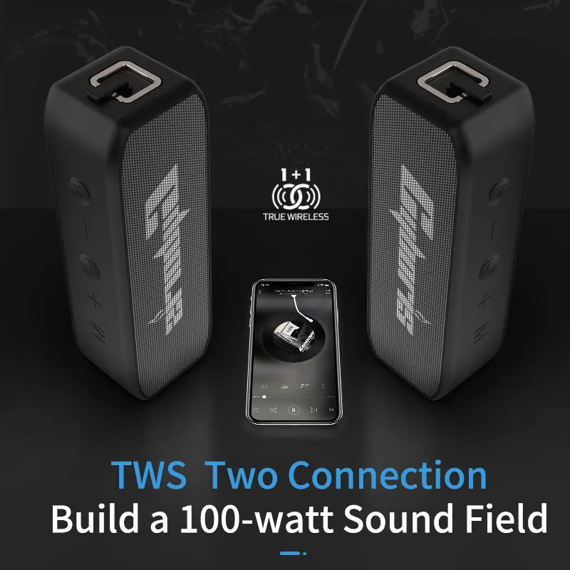 Cyboris S5 Blue Tooth Speaker Mini Subwoofer Portable Wireless Boombox Home Theater System Dual Devices Pairing Stereo Speakers