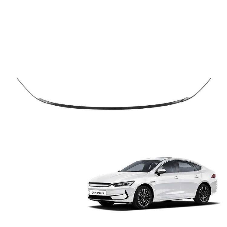 Front Bumper Trims for BYD Qin Plus Accessories ABS Carbon Fiber Pattern Front Modification Trims Decoration Exterior Accessory