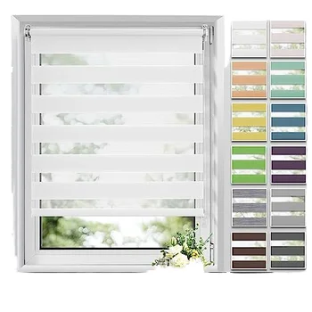 modern automatic shades dual layer zebra blinds day and night window drapes roller curtain