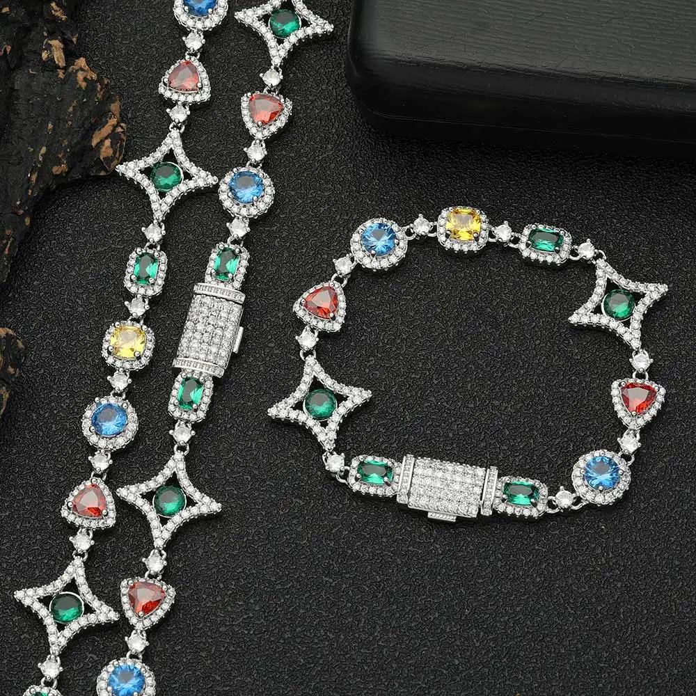 NUOYA Colorful Gemstone Chain - 18K Gold Plated Jewelry