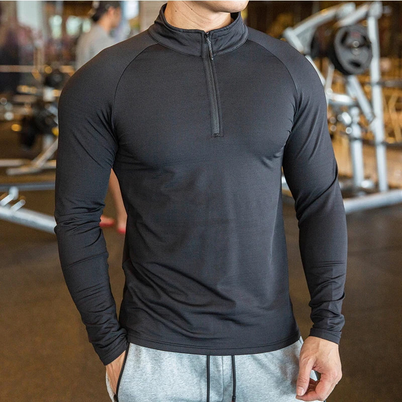 Bodybuilding Long Sleeve Men Compression Fitness Running T Shirts Quick Dry  Man Sport Tee Tight Gym Blouse