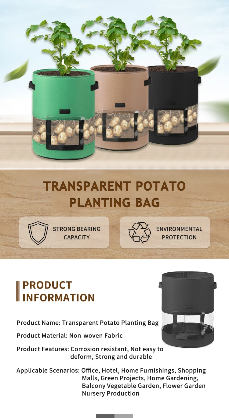 Non Woven Fabric Grow Bag Garden Pots Felt Plant Grow Bags Planting