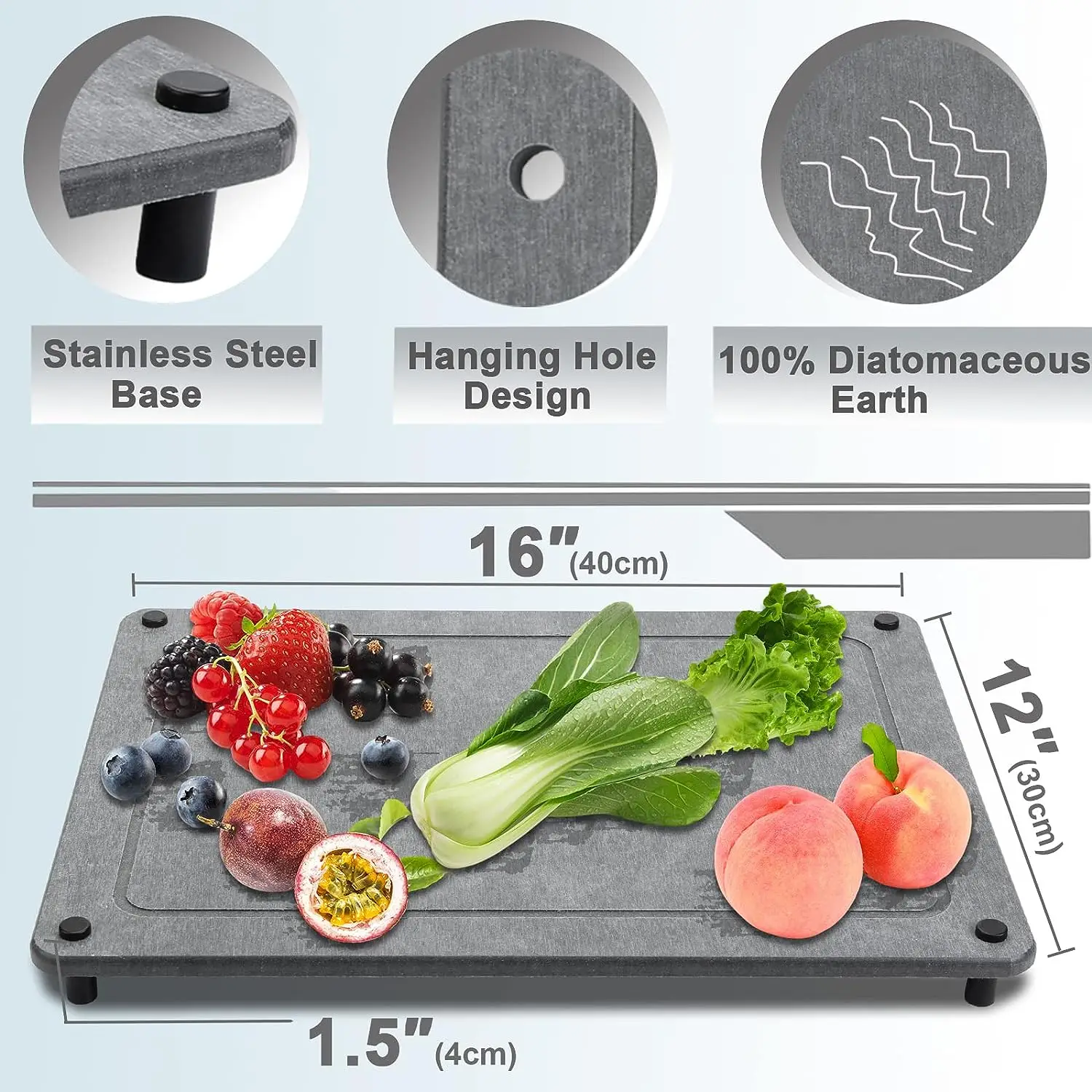 Skymoving New Quick Drying Stone Mat Home Dish Drying Pad Stone Dish Drying Mat For Kitchen