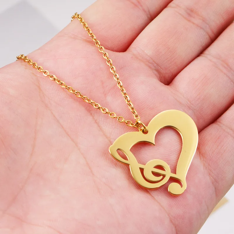 Music Heart Pendant Necklace