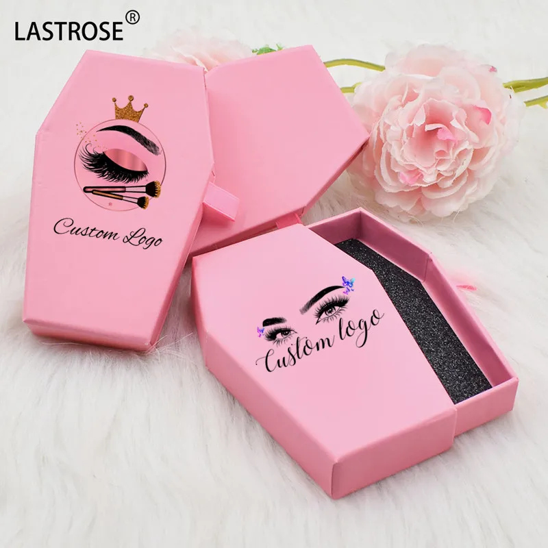 New Design Coffin Pink Lash Box Private Label Eyelash Box Packaging