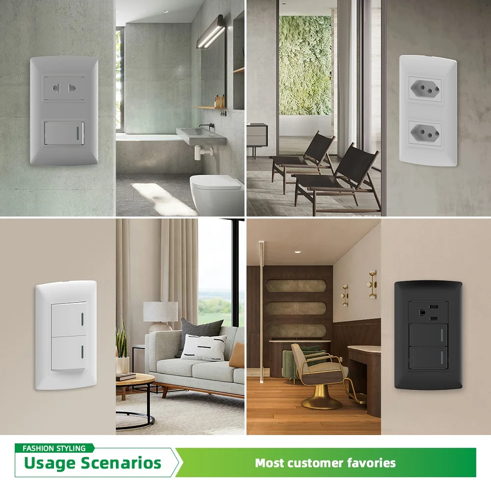 Igoto Customized America Standard 2 3 Gang Light 2 Way Electrical Outlet Interruptor Wall Switches And Sockets