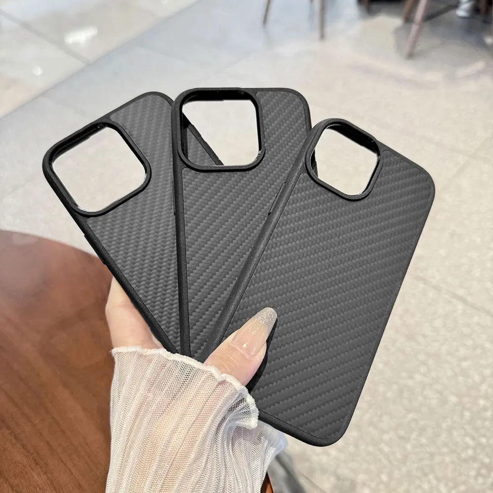 Aramid Fiber Phone Case For Iphone 15 14 13 12 11 7 Xr Xs Max Pro Plus Simple Business Skin Friendly Anti Fall Sjk481 Laudtec factory