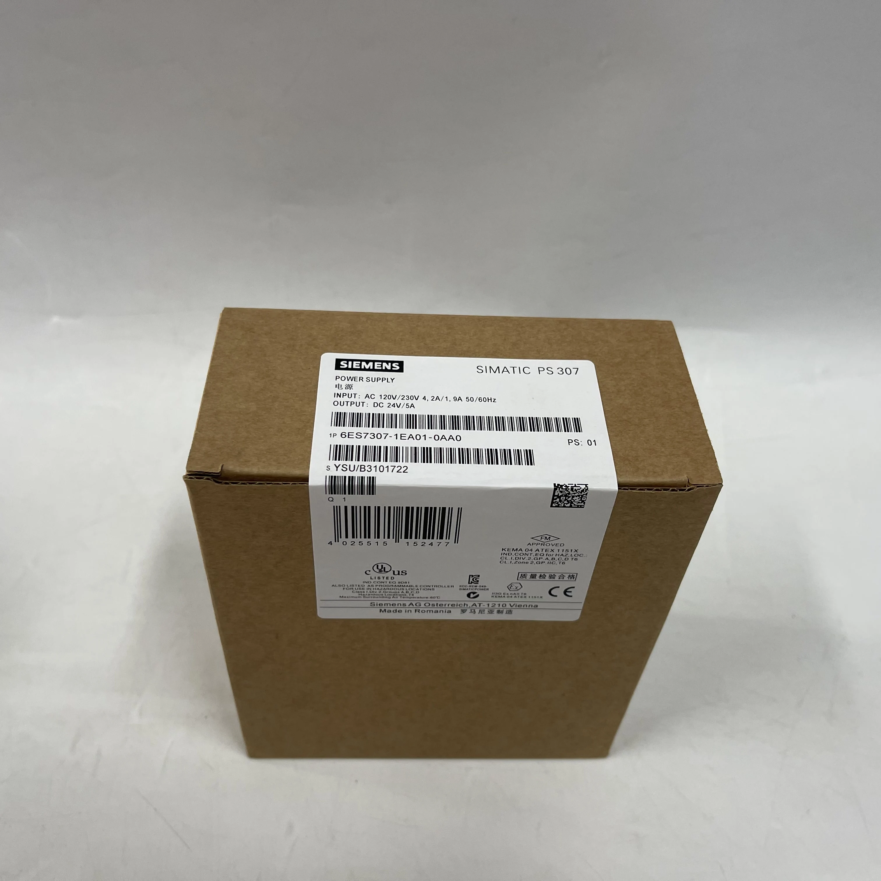 Siemens SIMATIC PS 307 Power Supply 6ES7307-1EA01-0AA0 Siemens SIMATIC PS 307 Power Supply 6ES7307-1EA01-0AA0