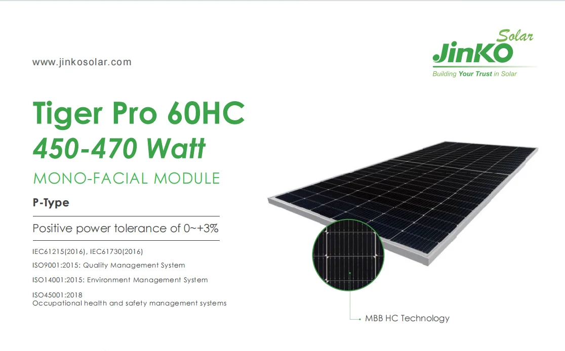Jinko High Power Mono Half Cell 450w 455w 460w 465w 470w Solar Panel ...