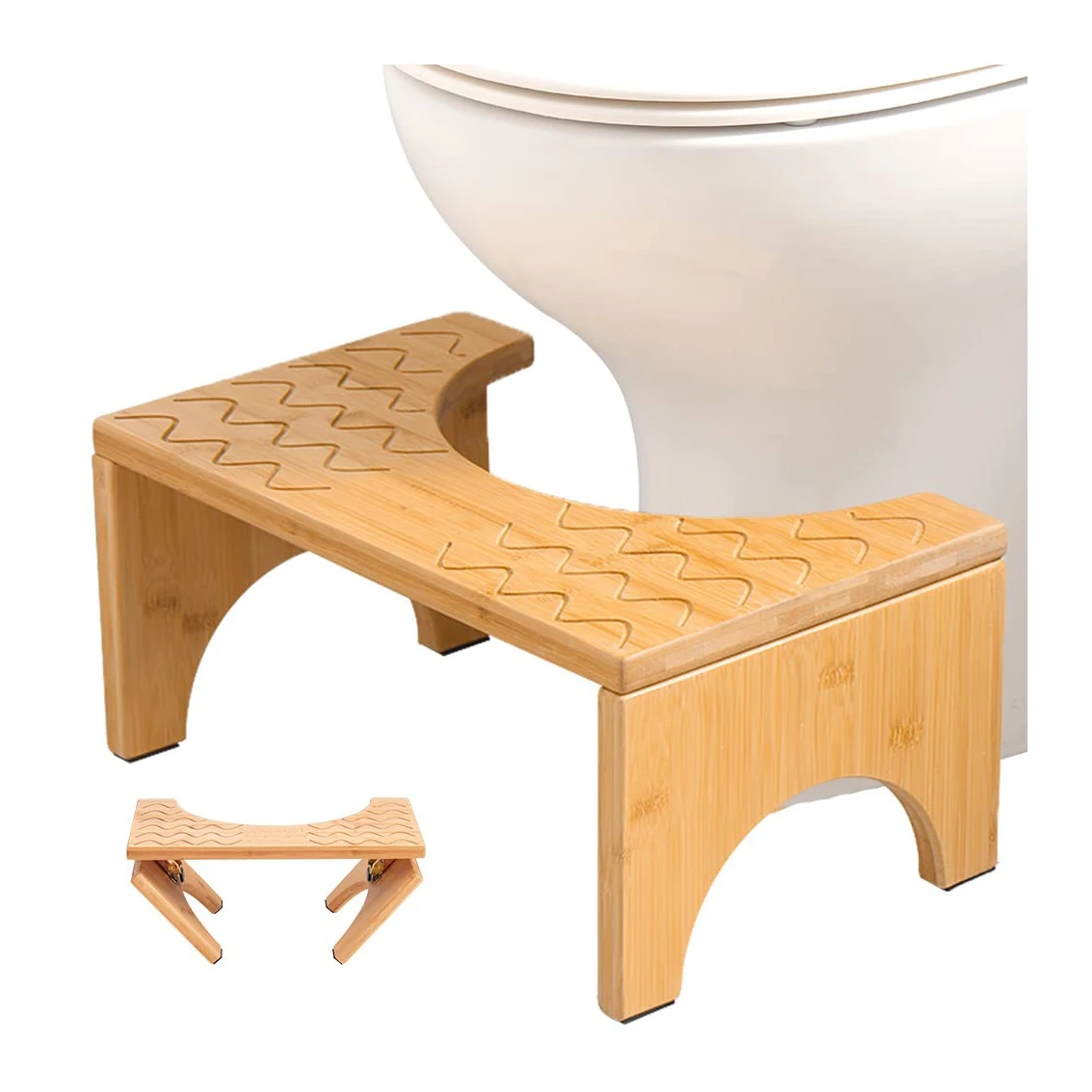 Toilet Stool,Poop Stool,Bamboo Toilet Potty Stool,Foldable Squat Stool