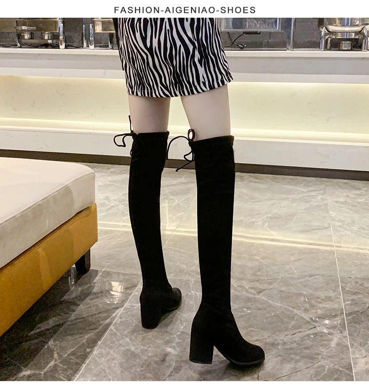 over the knee sock boots low heel