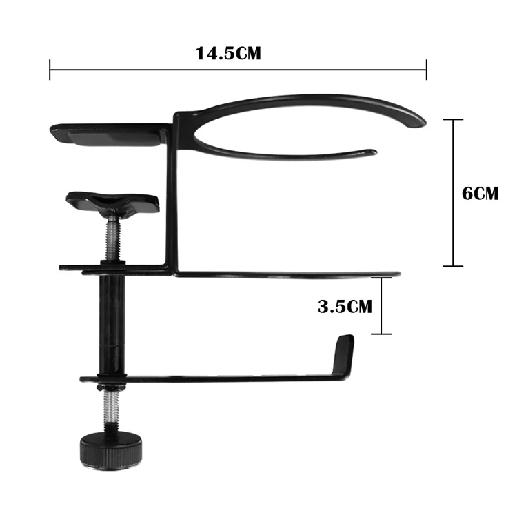 Headphone Hook Desk Stand Under Table Foldable Headset Holder Clamp Hanger Mount Built in Organizer for PC Gaming Office