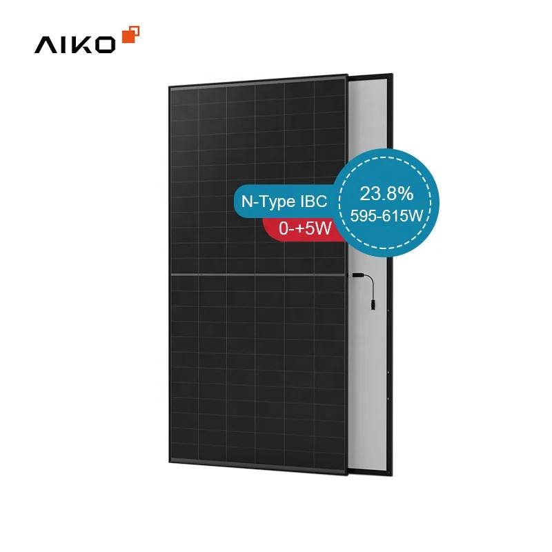 Aiko Good Quality IBC New Tech Half Cell N Type 595w 600w 605w 615w Solar Panel for Commercial