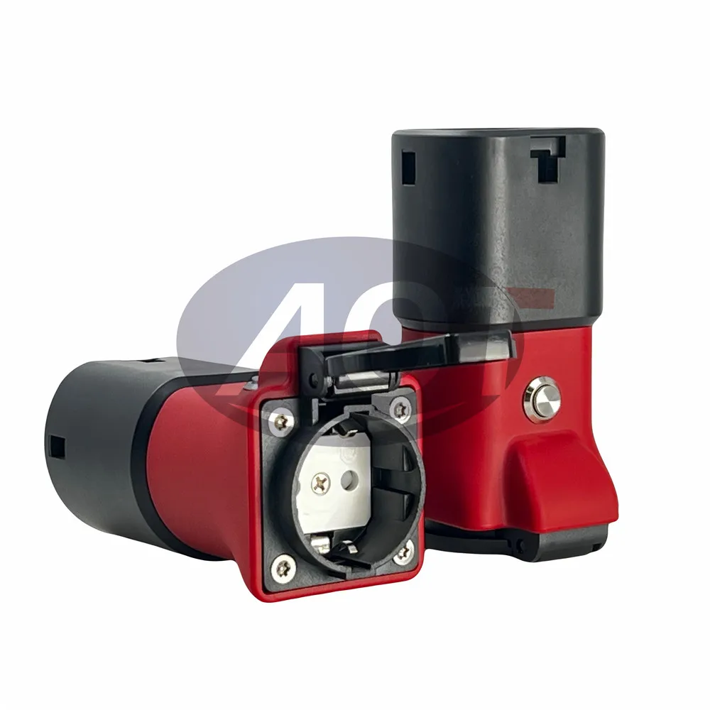 AOTAI Type 2 to Schuko adapter Vehicle-to-Load in the Kia EV6, Hyundai Ioniq 5 red color