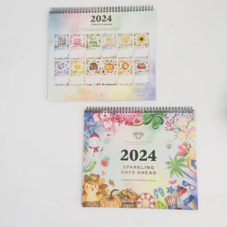 2024 Office Home Calendar Customization Wall Mounted Office Desk Calendar Printing Gift DIY Dot Brick