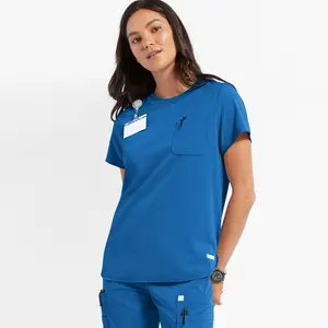 Medical Nurse Scrubs Sets Comfortable Woven Stretch Uniform for Hospital Use