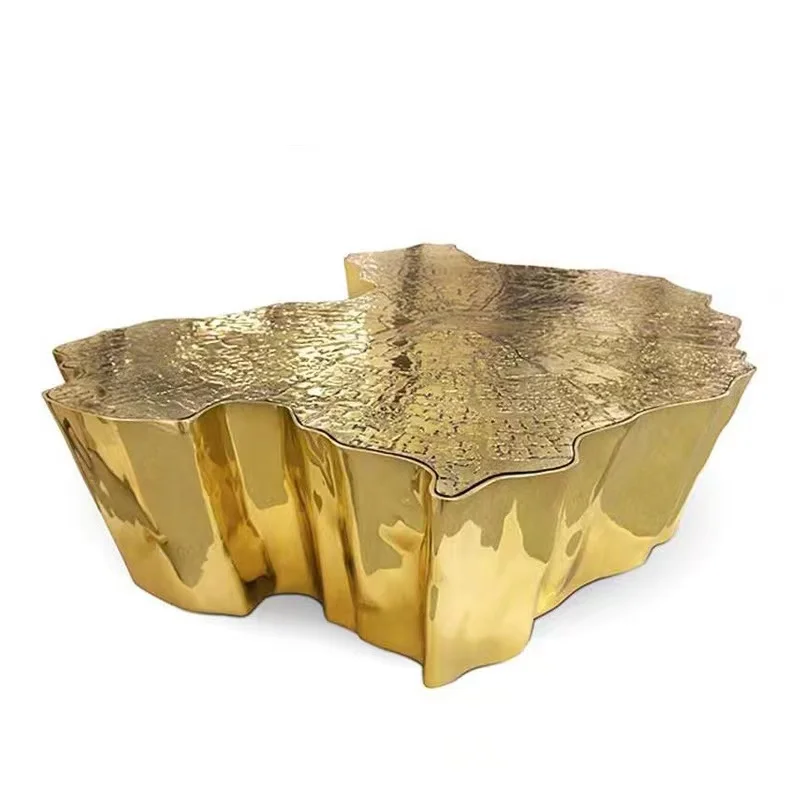 Light Luxury Gold Console Table Coffee Table Steelconsole Table Gold Living Room Hotel Club Opposite Sex Luxury Gold