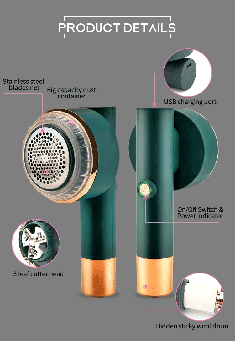 Pritech Portable Electric Reusable Rechargeable Fabric Shaver Lint