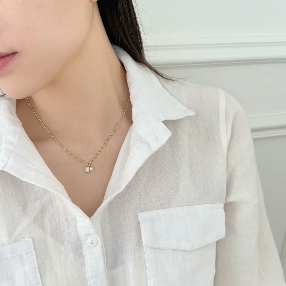 KAKODIY Grace Fine Jewelry 925 Sterling Silver Rhodium Plated 14K Gold Plated Chain 5A Zirconia Pearl Pendant Necklace Women's detail 2