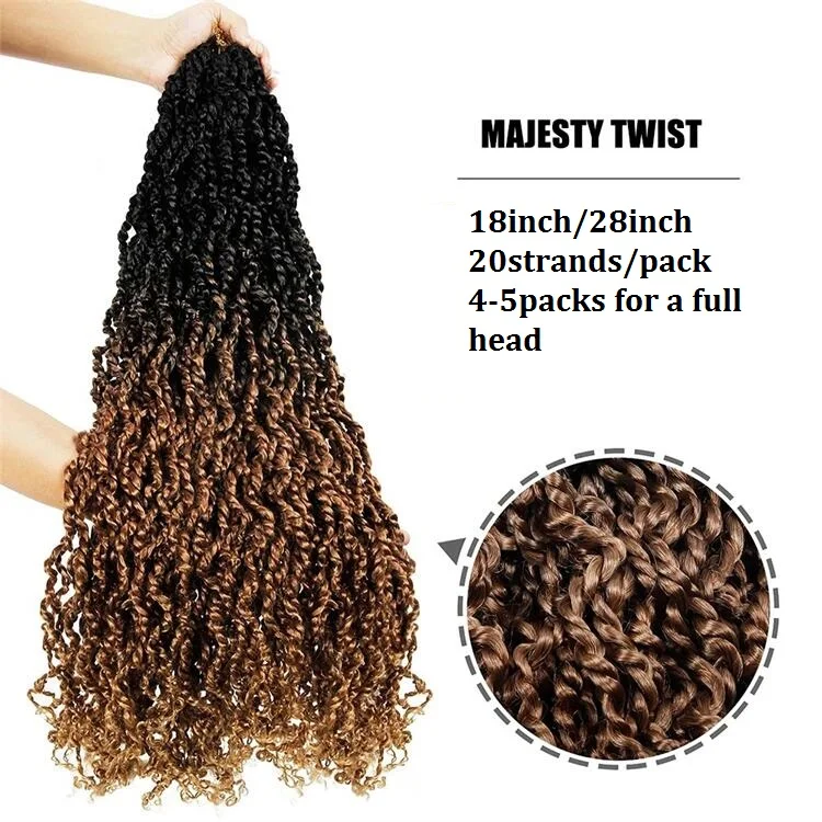 18inch 28inch Majesty Twist Braids Wavy Senegalese Twists Crochet ...