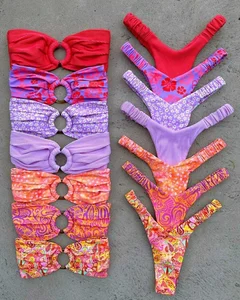 2026 New Fashion Customized Swimwear Women Two Piece Bandeau Floral Print Bikini Woman Bathing Suit Custom Eco Friendly Swimwear