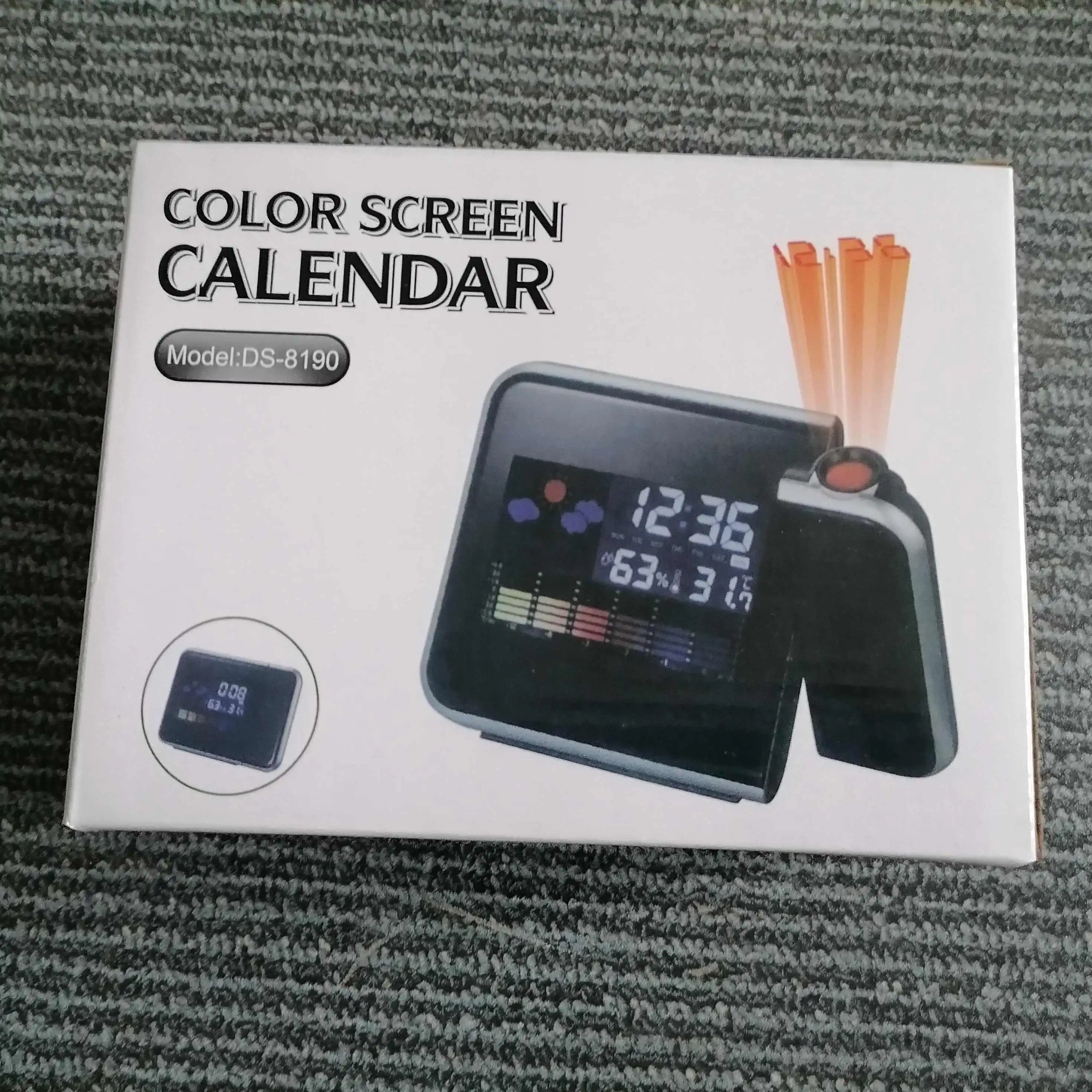 P608 Time Watch Projector Multi Function Digital Alarm Clocks Color Screen Desktop Display Weather Calendar Clock