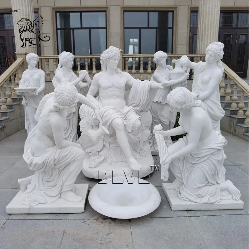 Blve Garden Greek God Figure Marble Apollo Statues Stone Carvings And