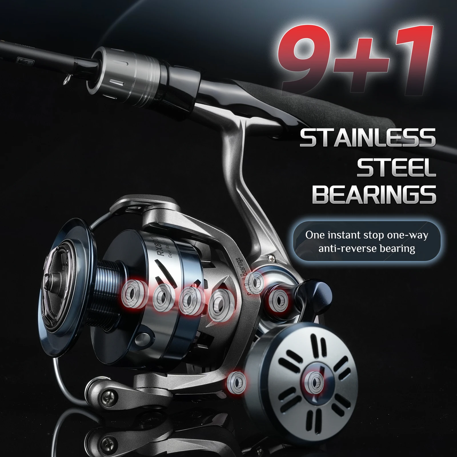 Rooblinos RX 5.1:1 Sea Saltwater Spinning Reel 9+1BB Sea Fishing Carrete De  Pesca Reels for Trolling Slow Jigging Reel