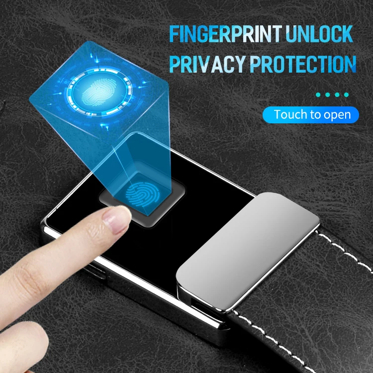 Secure Lock Planner Diary Notebook Glowing Light Screen logo Smart Fingerprint Unlock Charger Memo Notebook with Power Bank