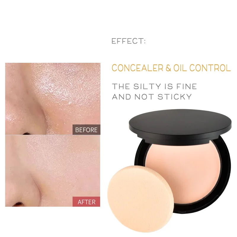 Natural Compact Powder Private Label OEM Face Powder Compact Makeup Foundation Powder