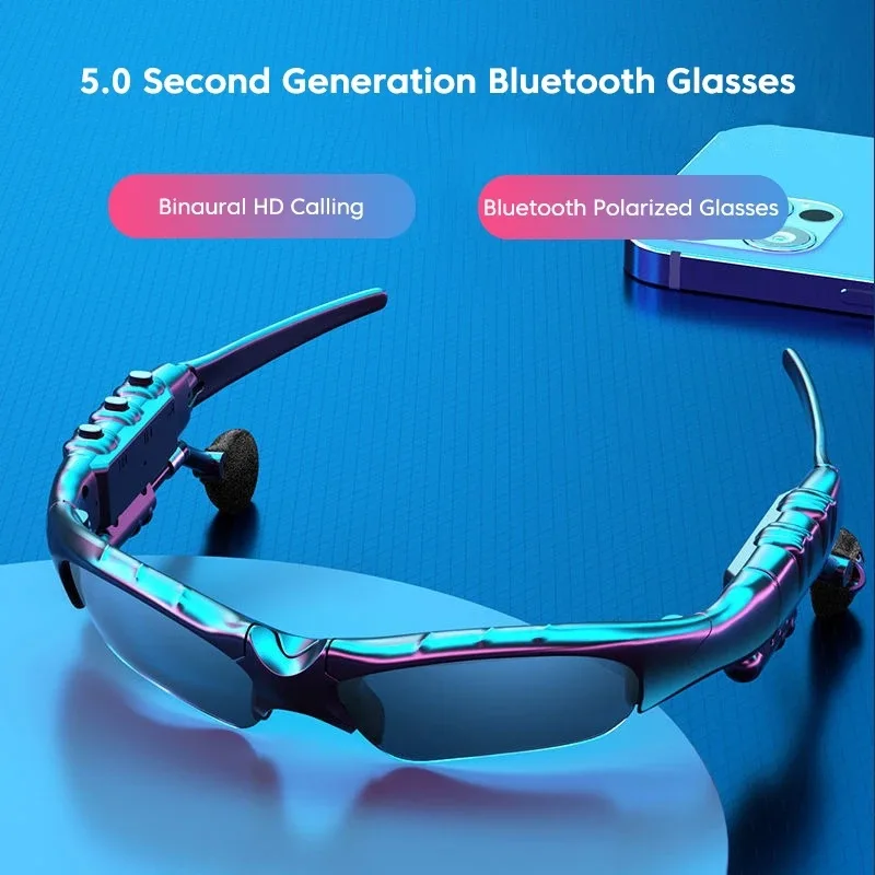 Hot Selling Outdoor Cycling Sports Glasses Wireless Headphones With Microphone Smart Bluetooth of Headphones Sunglasses