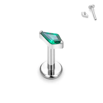 G23 titanium ASTM F136 piercing zircon piercing internal thread flat cartilage helix labret Body Piercing Jewelry