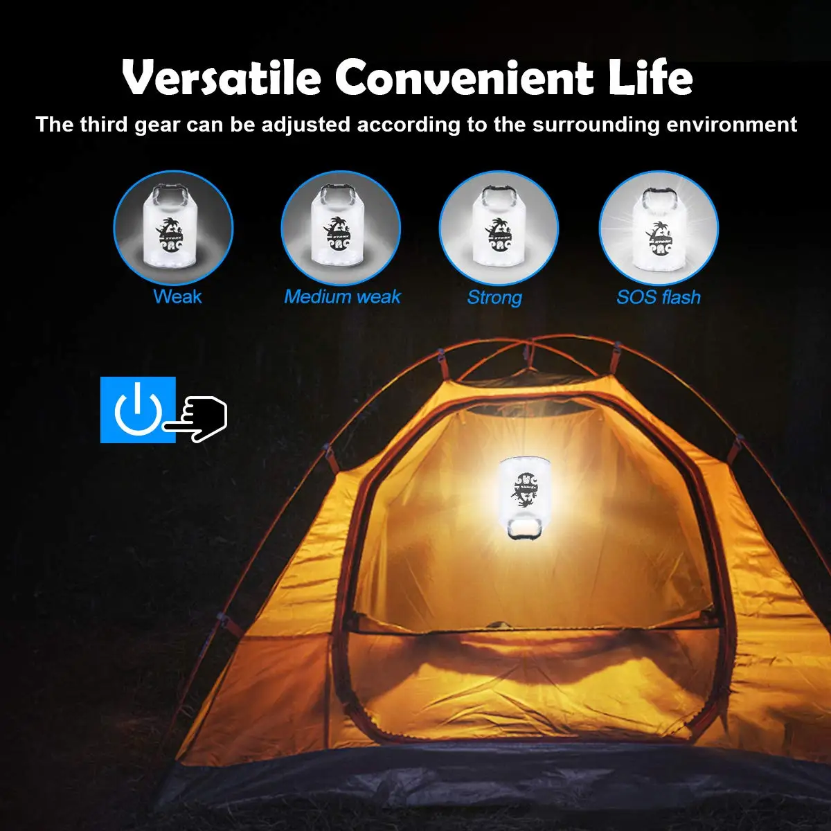 Inflatable Solar Light Phone Charger Lanterns Camping Lights Waterproof Dry Bag Light Foldable LED Outdoor 2 in 1 PVC