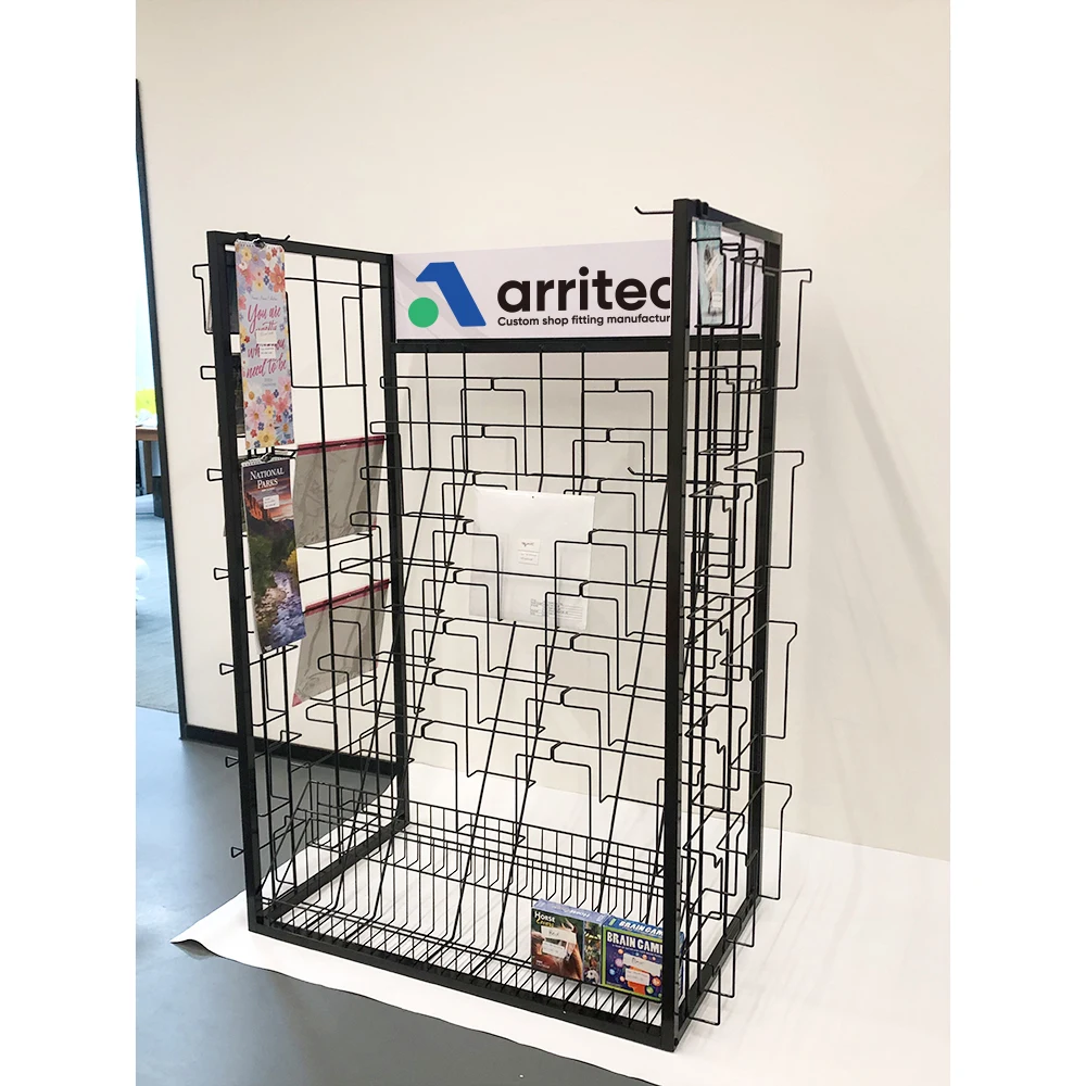 Postcard Display Stand Rack Wire Pocket Display Racks Floor Standing Metal CD Dvd Calendar Magazine Display Rack Stand