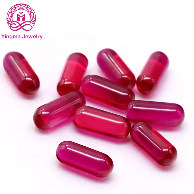 Synthetic Corundum Fancy Shape Circular Cylinder Ruby 5# Corundum Stones for Jewelry Wax Setting