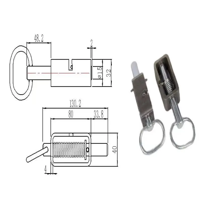 Heavy Duty Spring Loaded Barrel Bolt Latch Pin - Secure Doors