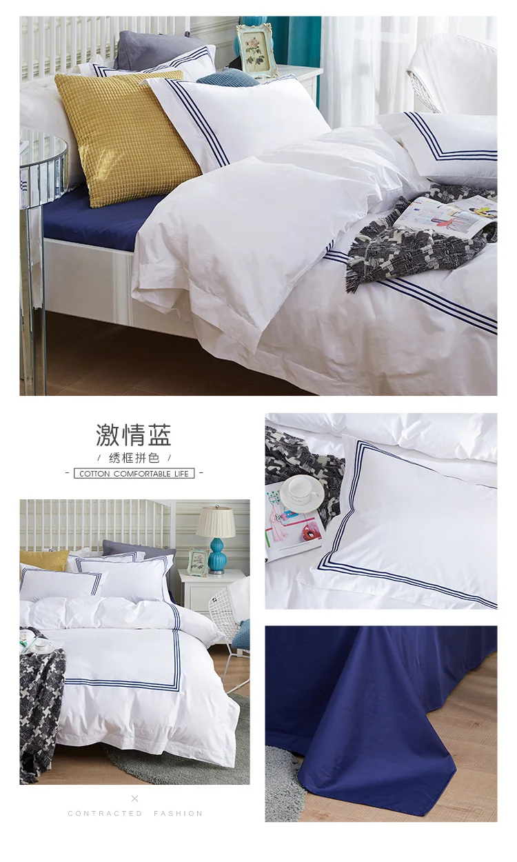 Wholesale 5 Star Hotel Linen 400tc 100 Cotton Bed Sheet Bedding Set