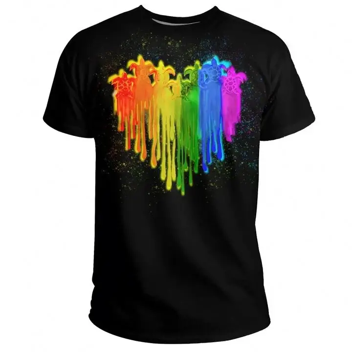 Love Is Love Rainbow Lips LGBT Gay Lesbian Pride Designer Shirts for Men Wholesale Custom Summer Oversize Black T-shirt in Bulk