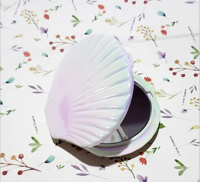 Private Label Seashell Shape Pocket Mirror  Foldable Makeup Mirrors