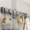 Aluminum Folding Concealed Hook Set - Gunmetal Gray 7 Hooks